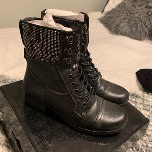 Bedazzled combat boots